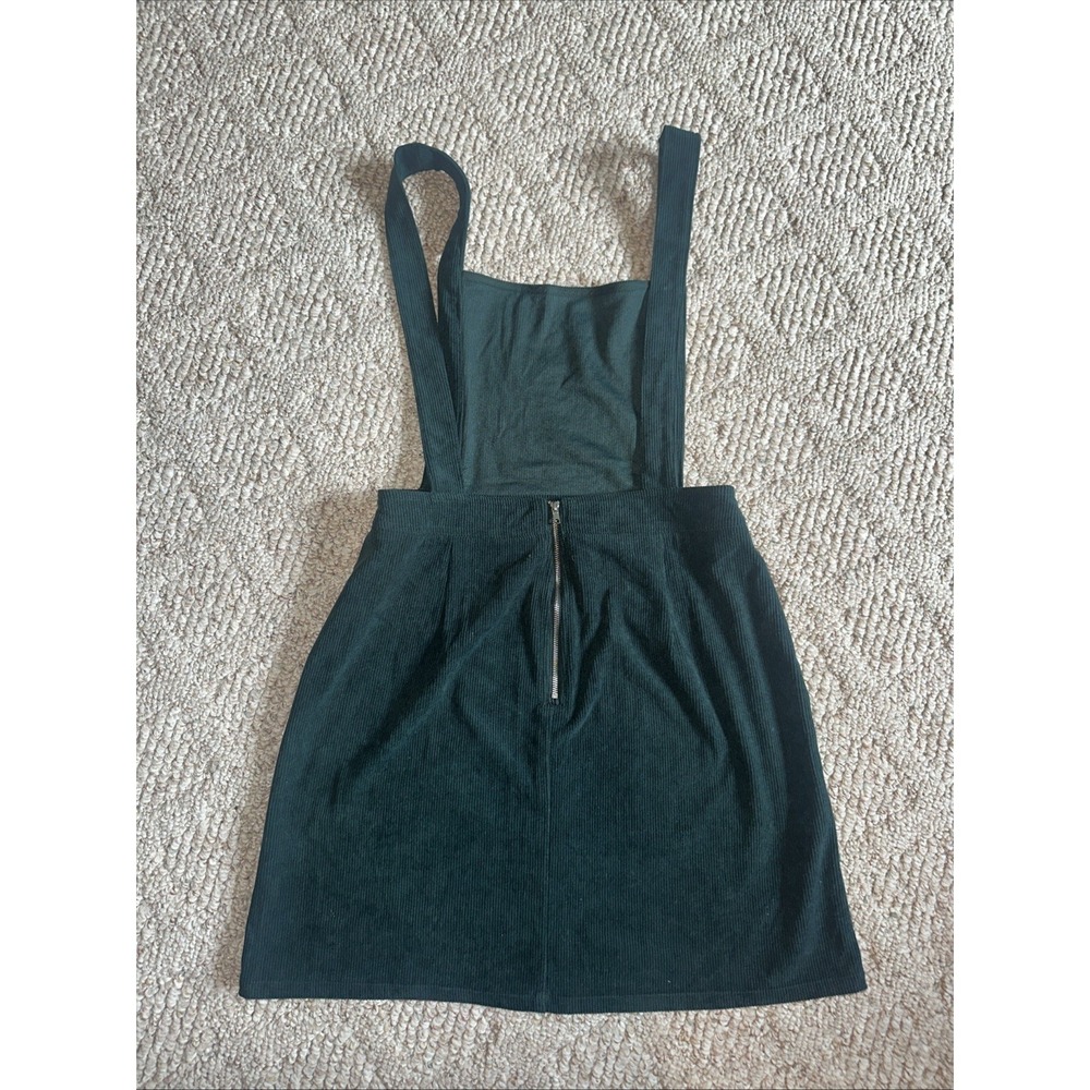 Womens Lulus Mini Corduroy Overall Dress Green Small EUC - Picture 4 of 7